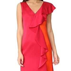 Diane Von Furstenberg Pink and Orange Asymmetrical Dress